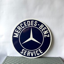 Vintage Mercedes-Benz Service Round  Duty Garage Heavy Metal Sign – 19.7" (50cm)