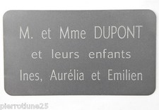 plaque gravée de porte aluminium anodisé format 90x50 mm 9 couleurs disponible
