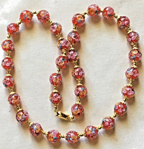 Collier perles verre - collier, ,