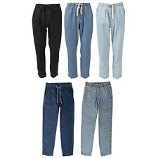 Pull & Bear Mens Lightweight Denim Summer Joggers Elasticated Waist Taper Leg