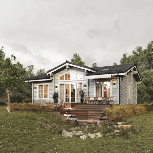 Prefab log cabin home - cabin,