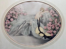 Louis Icart French Art Deco Print La Belle Rose Boudoir Color Etching Blindstamp