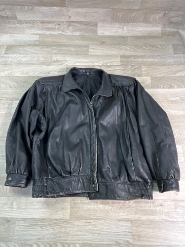 Veste cuir noir vintage - noir,