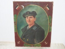 Peinture Portrait Soldat Marine Matelot Artillerie Allemand !