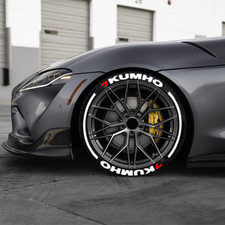 KUMHO Tire Lettering Sticker 1.06" 14"-22" With Stripes 8 Sets For 4 Tires