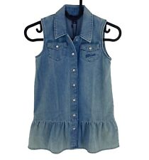Gant Filles Robe En Jean Bleu Avec Écriture Taille 5-6 Ans 110-116 CM
