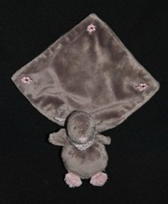 🍀Doudou Plat Canard Oie Mouchoir DIMPEL Brun Marron Taupe Foulard Rose TTBE