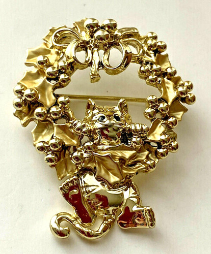 Broche vintage chaton couronne - vintage,
