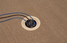 Arlington FLBR5420 Recessed Power and Data Round Floor Box (Light Almond)