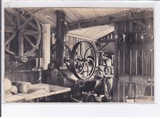 THEME: wood, photo format postcard, sawmill, steam engine - very good condition