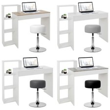 Bureau avec étagère table d'ordinateur moderne blanc/gris/naturel á votre choix