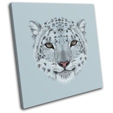 Snow Leopard Face Illustration