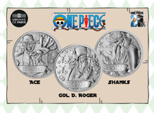 Rare SILVER Mini-Medals - One Piece - Monnaie de Paris - Shanks, Ace, Roger