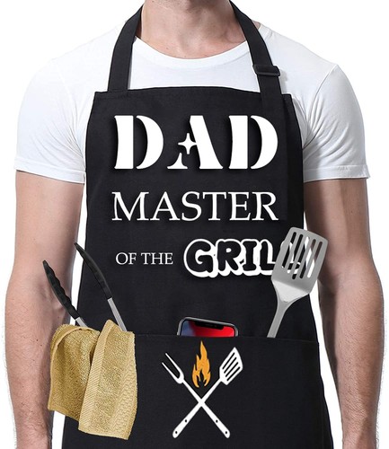 Bbq apron men - bbq, black