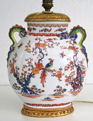 Vase lampe porcelaine - porcelaine, décor