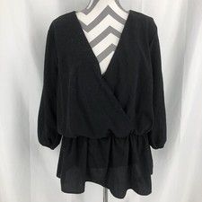 Janette Plus USA Dressy Top Size 2X Black