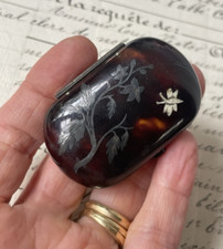 Antique 19th Century BUTTERFLY AND FLOWER Silver Wallet