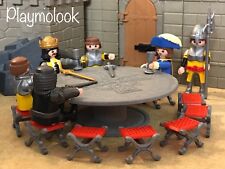KING ARTURO CUSTOM ROUND TABLE TABLE AND 12 CHAIRS PLAYMOBIL FIGURES NOT INCL...