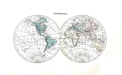 Mappemonde couleur telle - mappemonde, en