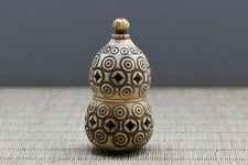 Ancien Netsuke japonais ajouré gourde cerf période Meiji du Japon
