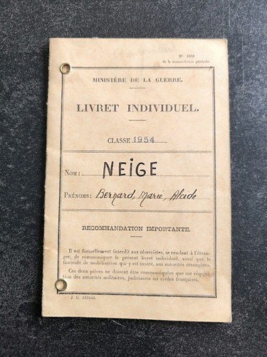 Livret militaire 1954 - livret,