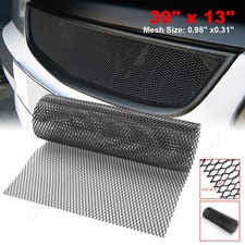 (100x33cm) Black Hexagon Aluminium Car Bumper Grille Mesh Net Vent Hole 11x25mm