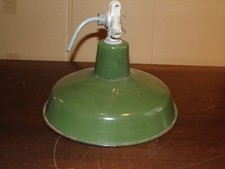 Lampe Suspension Emaillée Verte - Déco Industriel Loft Atelier Usine - Vintage