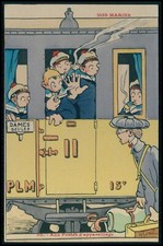 aa16 art Gervese Sailors life comic humor boat ship original old 1910s postcard