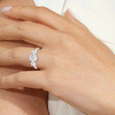 Bague de fiançailles diamant 4 ct IGI Lab grown taille ronde or blanc 18 cara...