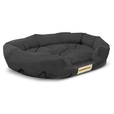 Panier à chien ovale lavable tissu doux 130x105 cm taille XXL imperméable noir.