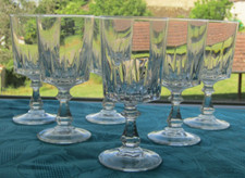 6 Louvre Model Arched Crystal Water Glasses