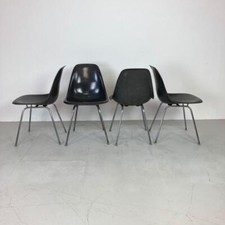 4x EAMES DSS CHAIRS HERMAN MILLER 50s 60s ELEPHANT HIDE GREY H BASE