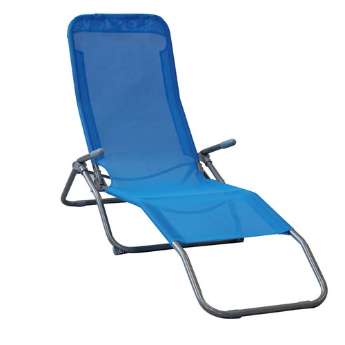 Transat jardin pliant bleu - jardin,