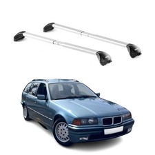 Barres de toit pour BMW Serie 3 Touring E36 E46 E91 1994-2012 5P Gris 2x ABE