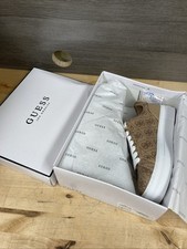 Guess Women's Logo Print Genza Sneakers Size 6 M US Light Natural New