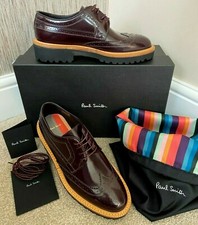 Paul Smith Cuir Bordeaux Vegas Chaussures Brogues Taille 3 Détail Neuf en Boîte
