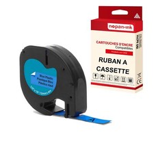 Ruban S0721650 91205 pour DYMO Letratag compatible noir sur fond bleu x 1 pour