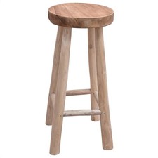 Teck Tabouret de Bar Marron