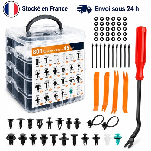 Kit 800 clips agrafes rivets - kit,