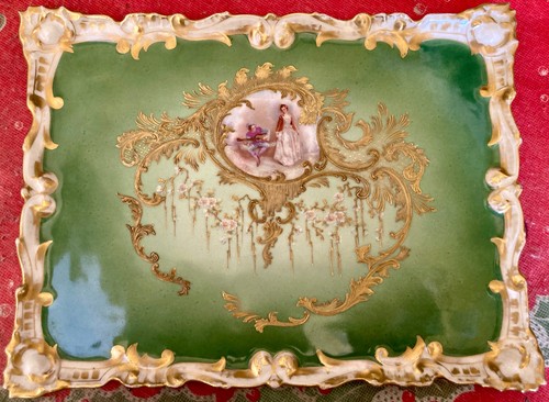 Plateau porcelaine - , en