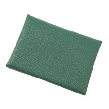 HERMES Calvi Duo Verso Chevre Myzore Goatskin Vert Vertigo/Menthe
