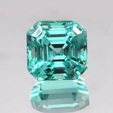 10x10MM Flawless Blue Green Sapphire Loose Ascher Cut Quality Loupe Gemstone