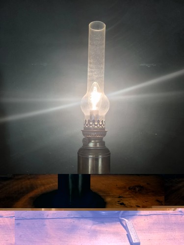 Antique electrified oil lamp - antique,