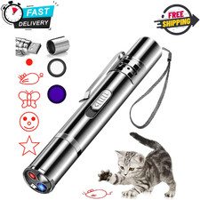 Cat Laser Pointer Toy Dog 7 Adjustable Pattern Long Range Lazer Toy USB Recharge