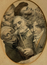 Antique Master Print-SATIRE-Les Fumeurs ( The Smokers) -Boilly-1824