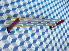 PORTEMANTEAU alu doré scandinave TECK étagère 4 crochet portants-DESIGN 1960 70