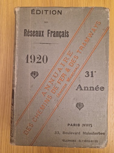 Marchal 1920 annuaire chemins - marchal,