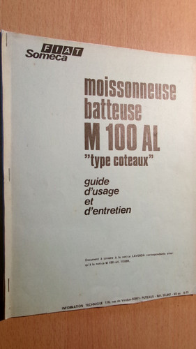 Someca fiat moissonneuse m100 - moissonneuse,