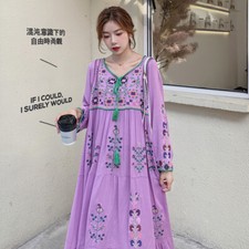 Femmes Lin Floral Boho Bohème