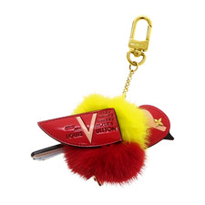Auth Louis Vuitton Bijou Sac Traveling Bird Bag Charm Key Holder Mink Fur M67390